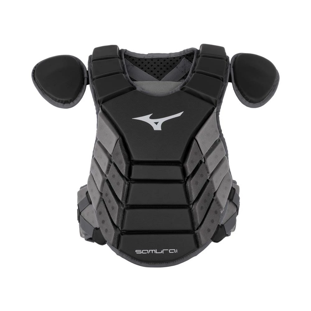 Mizuno Samurai Adult Catchers Chest Protector - 15" - Black / Grey 1 Mizuno Samurai Adult Catchers Chest Protector - 15" - Black / Grey