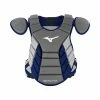 Mizuno Samurai Adult Catchers Chest Protector - 16" - Grey / Navy