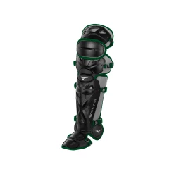 Mizuno Samurai Youth Catchers Leg Guards - 14.5" - Black / Green