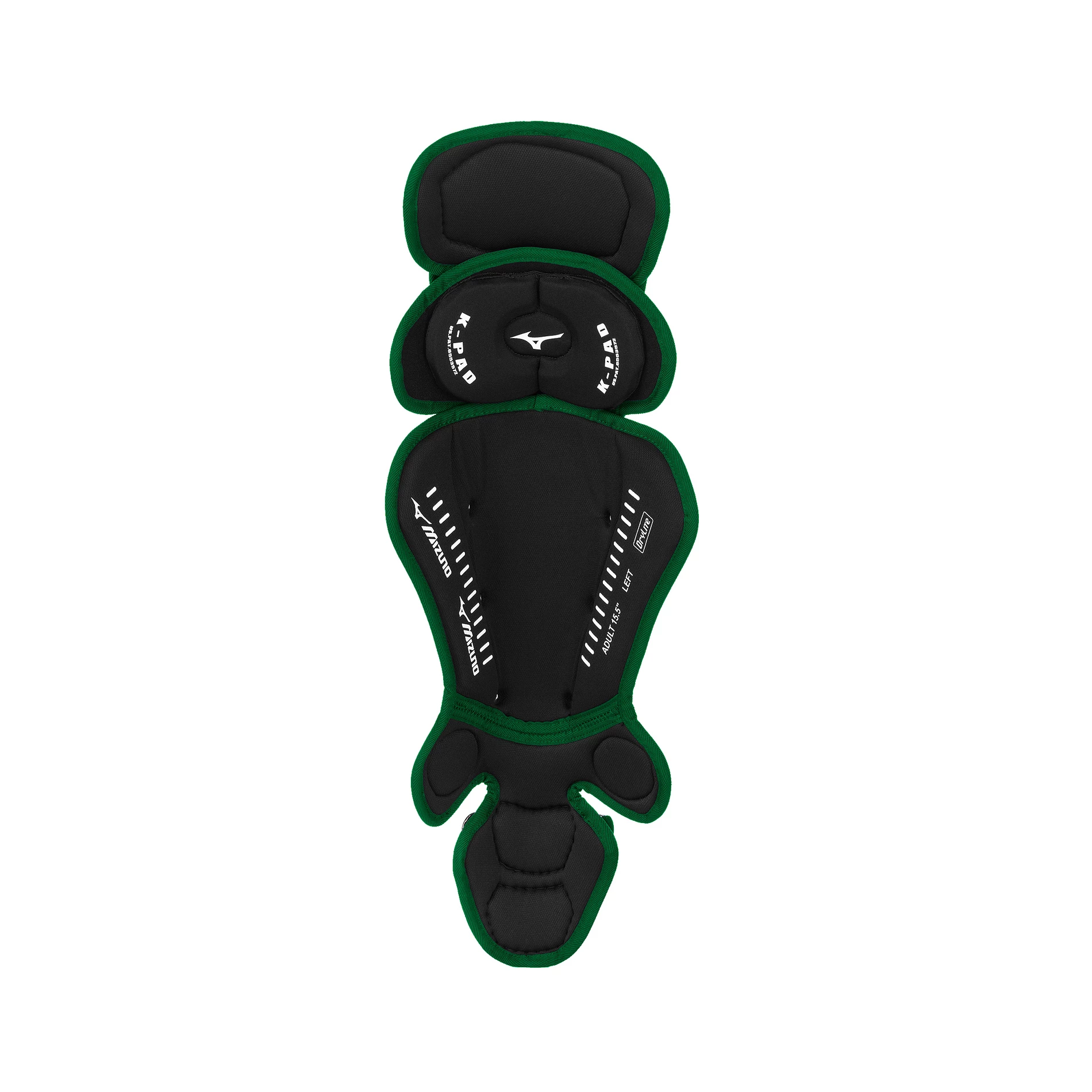 Mizuno Samurai Youth Catchers Leg Guards - 14.5" - Black / Green 2 Mizuno Samurai Youth Catchers Leg Guards - 14.5" - Black / Green - Image 2