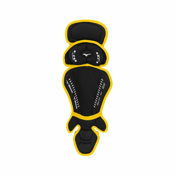 Mizuno Samurai Adult Catchers Leg Guards - 15.5" - Black / Yellow 2 Mizuno Samurai Adult Catchers Leg Guards - 15.5" - Black / Yellow - Image 2